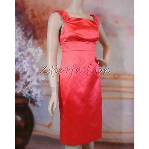 NWT VERSACE Sexy Satin Salmon Pink Empire Cotton Silk Sheath Dress 6 - Picture 1 of 6